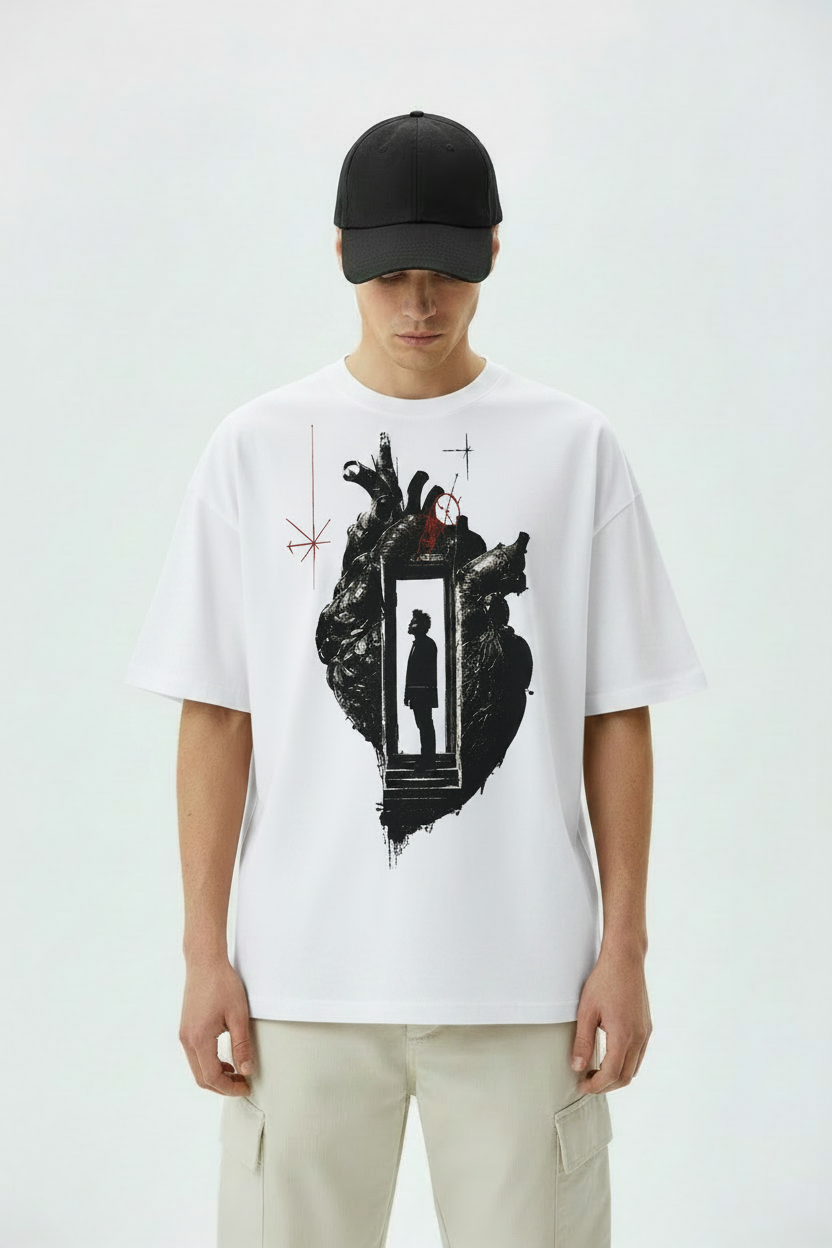 Caucasian Male – White Tee