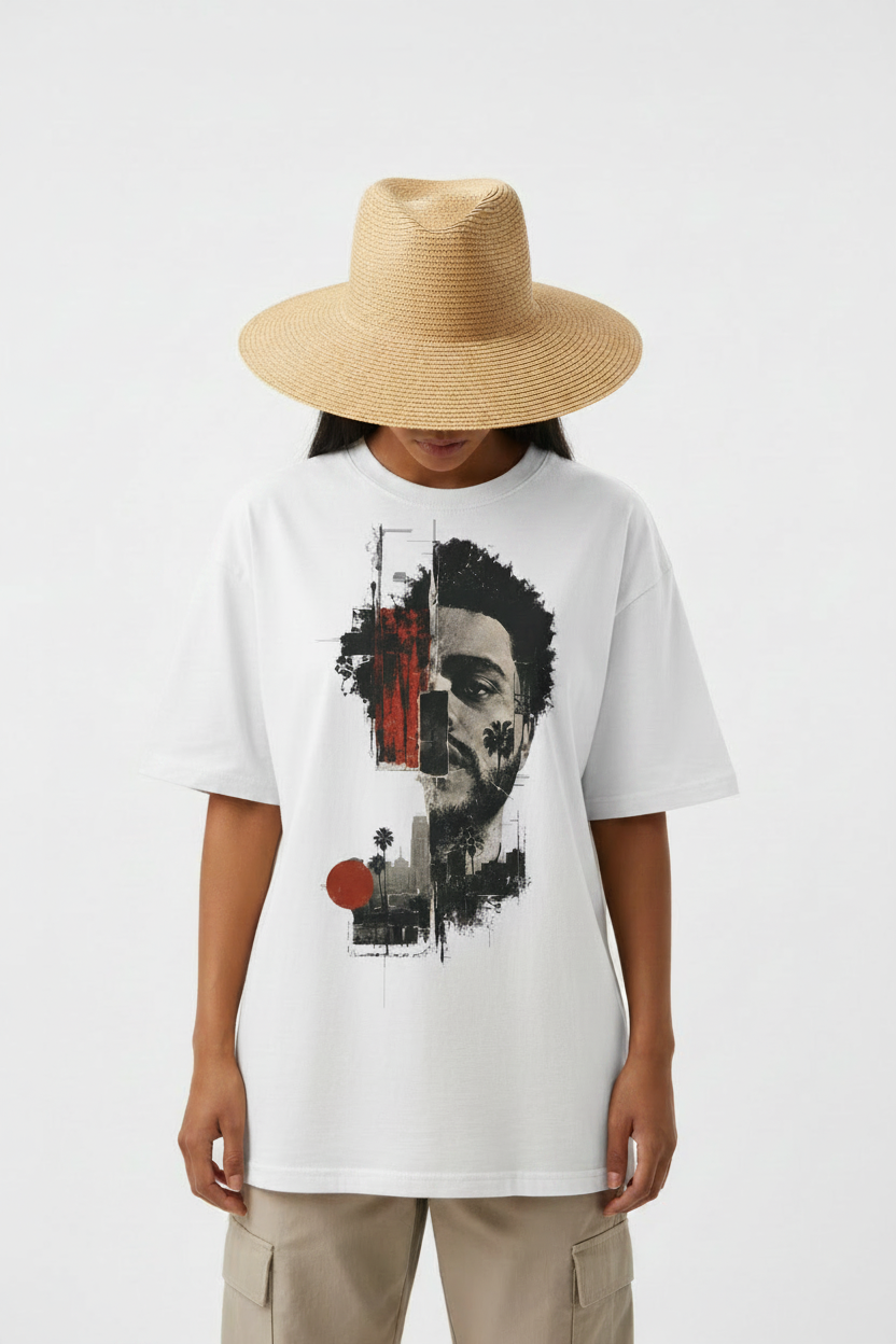 Female Model – White Tee Aligned