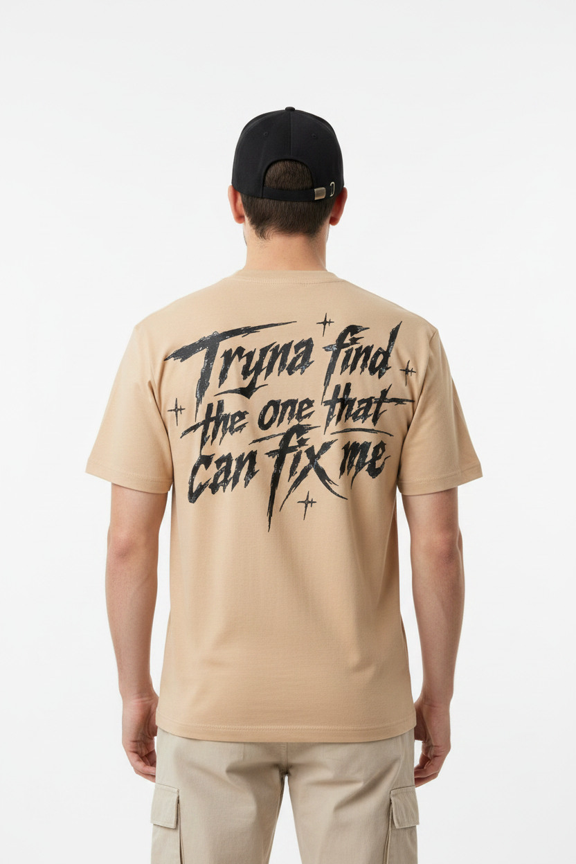 Male Model Back – Cream with Design