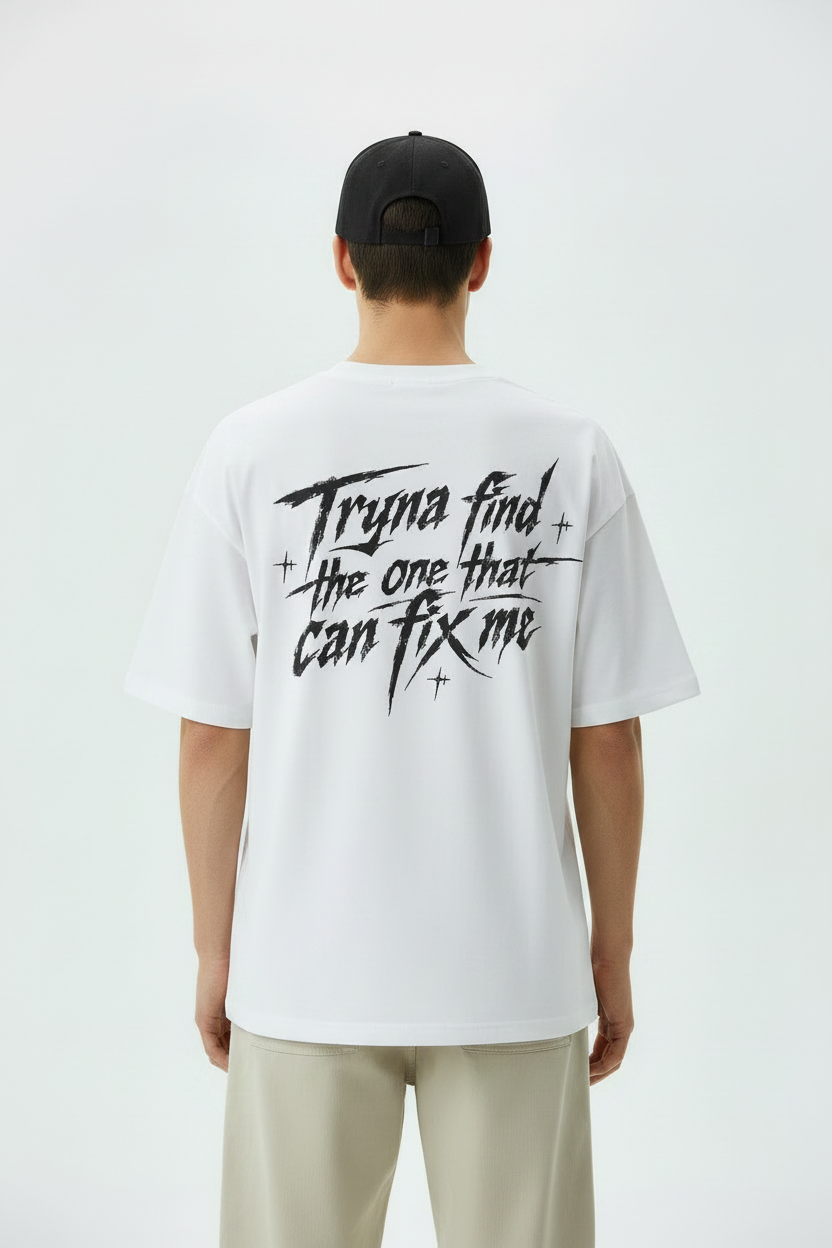 Male Model Back – White Tee